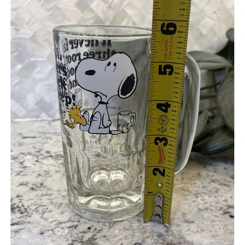 VTG 1965‎ Peanuts SNOOPY + WOODSTOCK Root Beer Mug - United Feature Syndicate